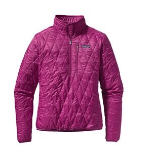 Patagonia Nano Puff Pullover  XS Magenta Pink Quilted Puffer Jacket 1/2 Zip